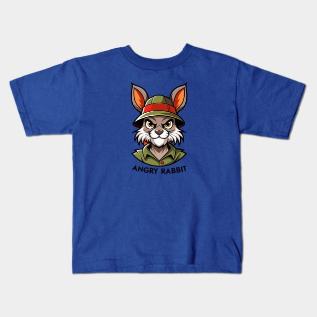 Angry Rabbit Kids T-Shirt by CatCoconut-Art